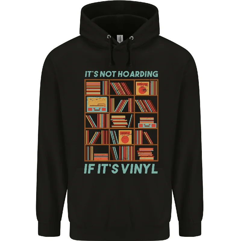 Price Buster Its Not Hoarding Funny Vinyl Records Turntable Mens 80% Cotton Hoodie