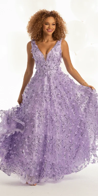 Special Offer 3D Glitter Plunging Tulle Ballgown