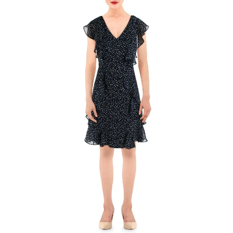 Best Bargains Tommy Hilfiger Womens Chiffon Printed Cocktail And Party Dress