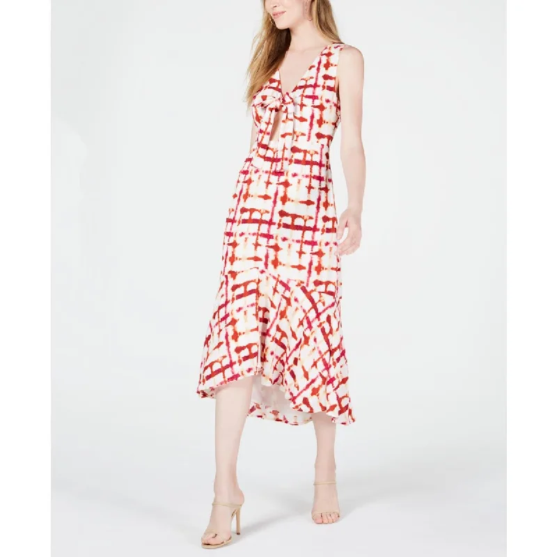 Weekend Deal Leyden Womens Tie-Dye Front Slit Maxi Dress