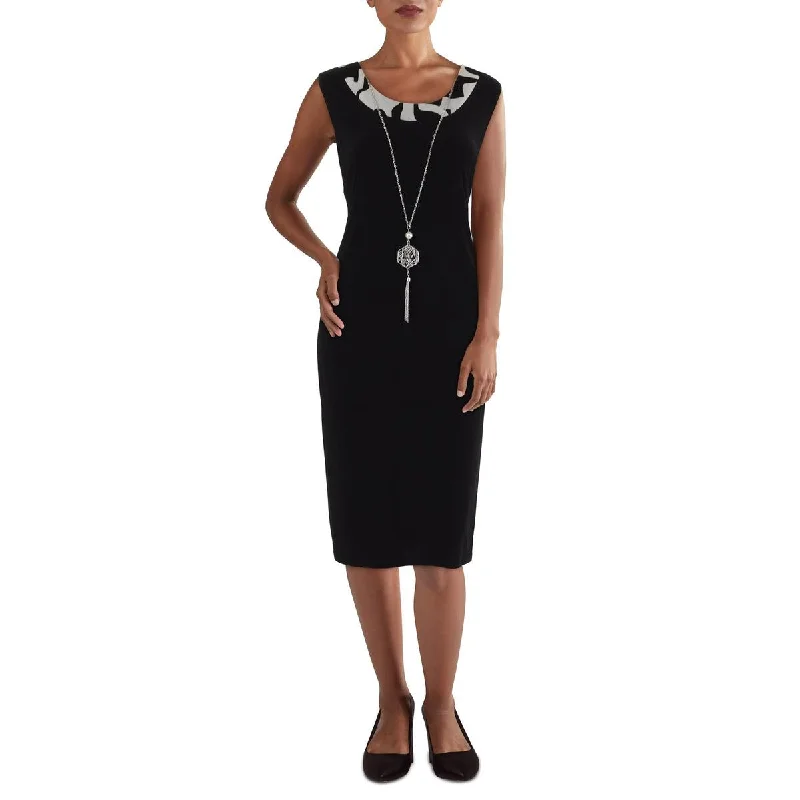 Bonus Savings R&M Richards Womens Sleeveless Knee-Length Shift Dress