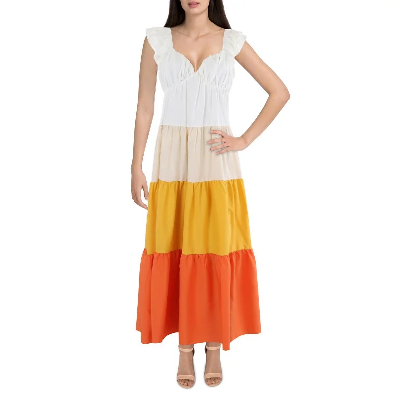 Season Finale Sale English Factory Womens Full Length Tiered Maxi Dress