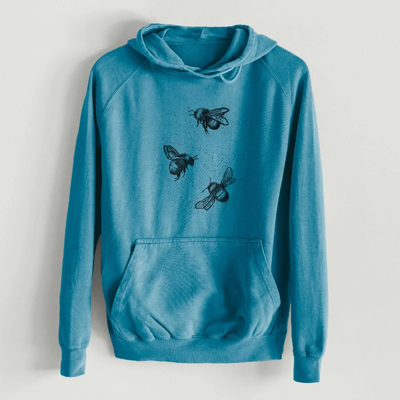 Instant Discount American Bumblebee Trio - Bombus Pensylvanicus  - Mid-Weight Unisex Vintage 100% Cotton Hoodie