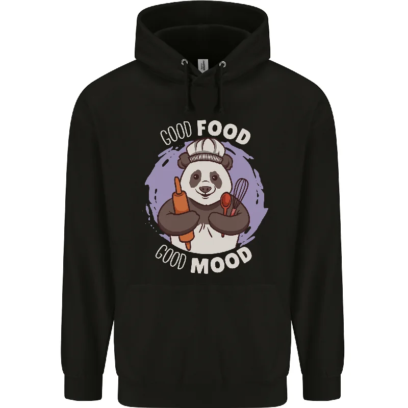 Today's Special Good Food Good Mood Funny Panda Chef BBQ Mens 80% Cotton Hoodie