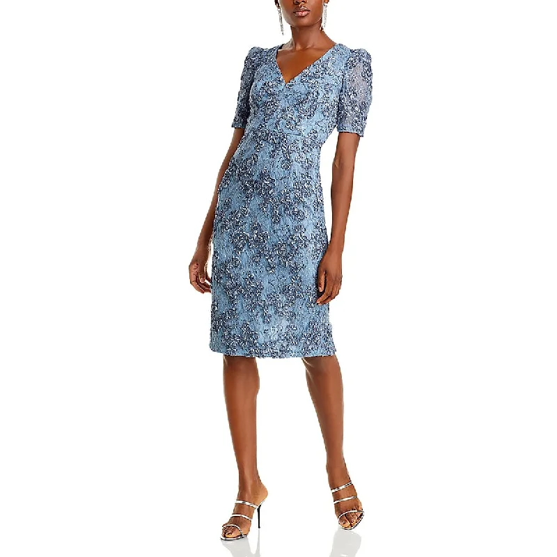 YEAR-End Clearance Aqua Womens Midi Sequined Cocktail And Party Dress