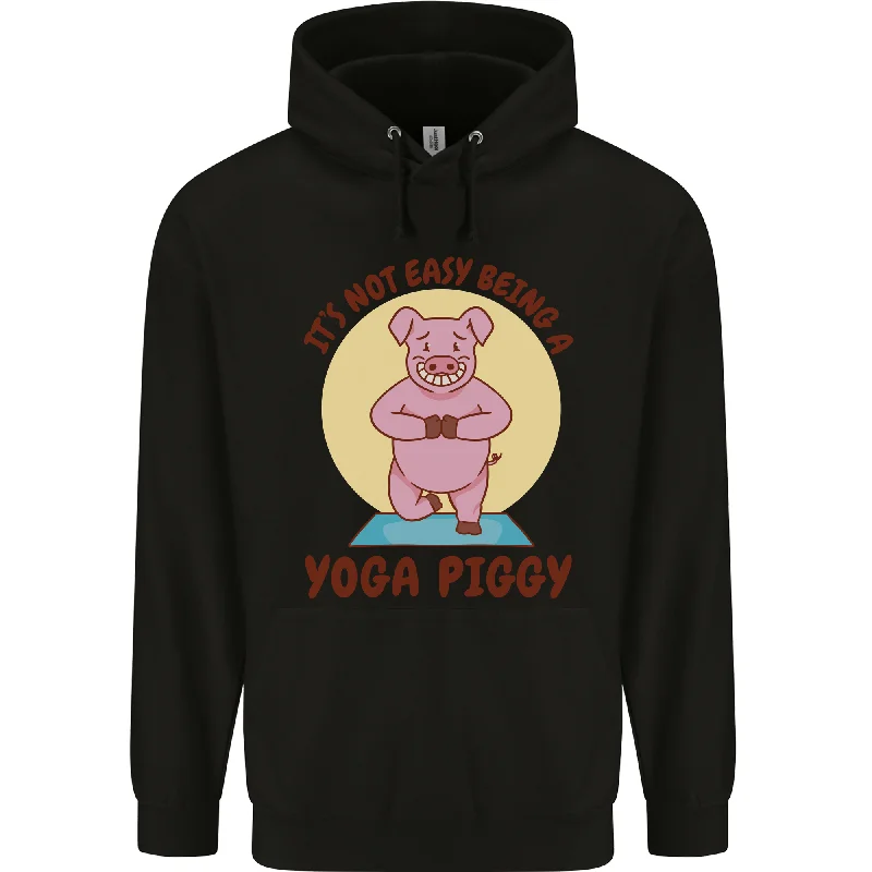Mega Deal Its Not Easy Being a Yoga Piggy Funny Pig Mens 80% Cotton Hoodie