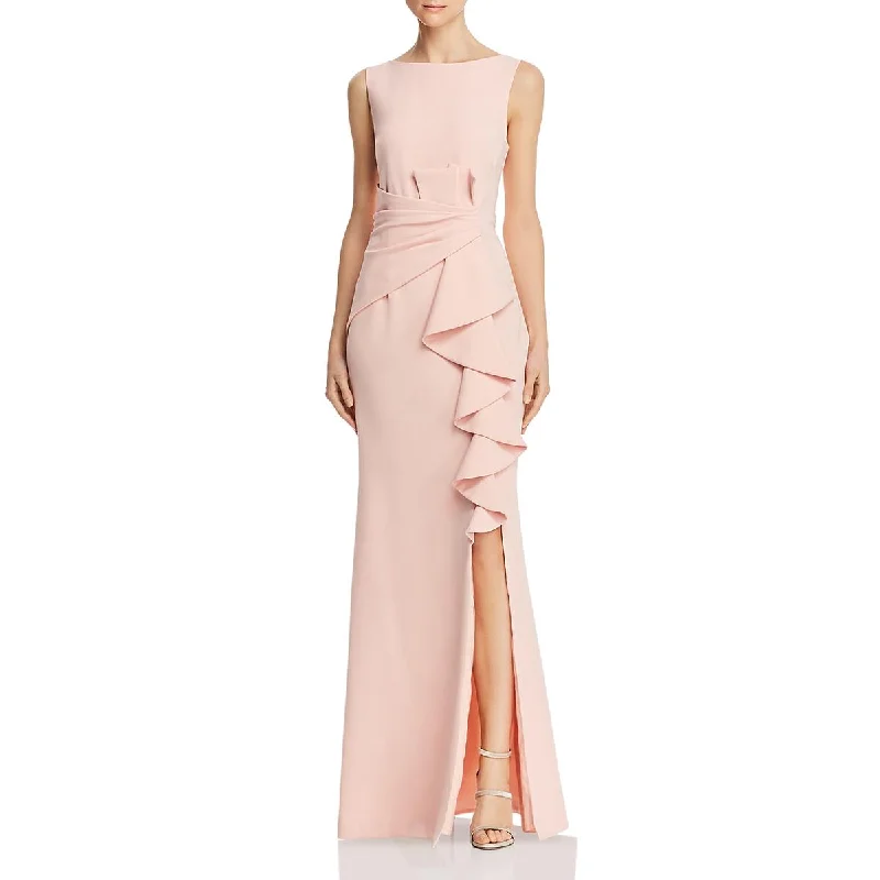 New Markdowns Eliza J Womens Cascade Ruffle Sleeveless Evening Dress