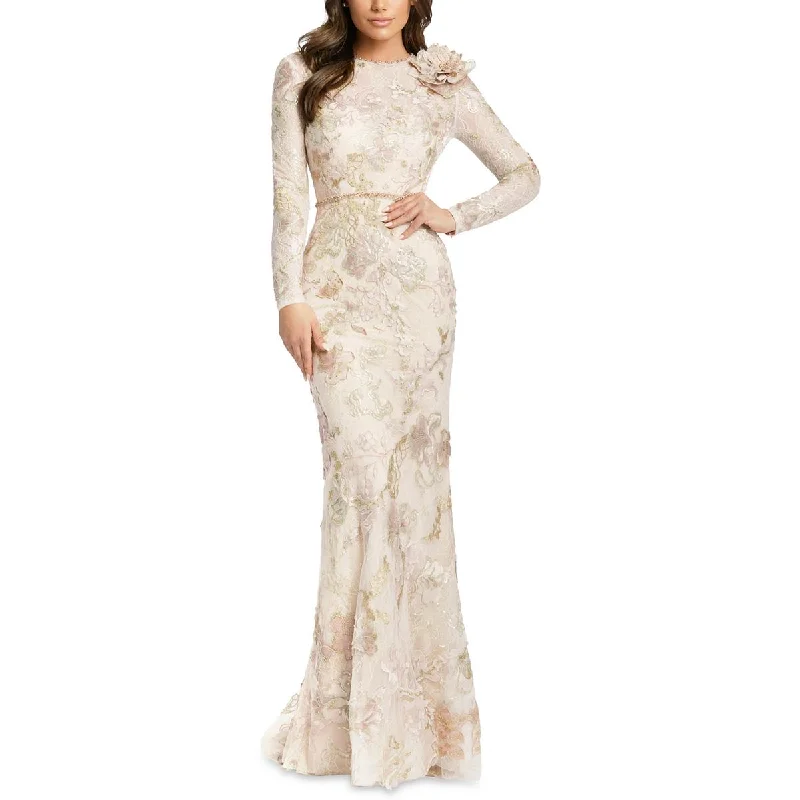Amazing Deals Mac Duggal Womens Embroidered Lace Evening Dress