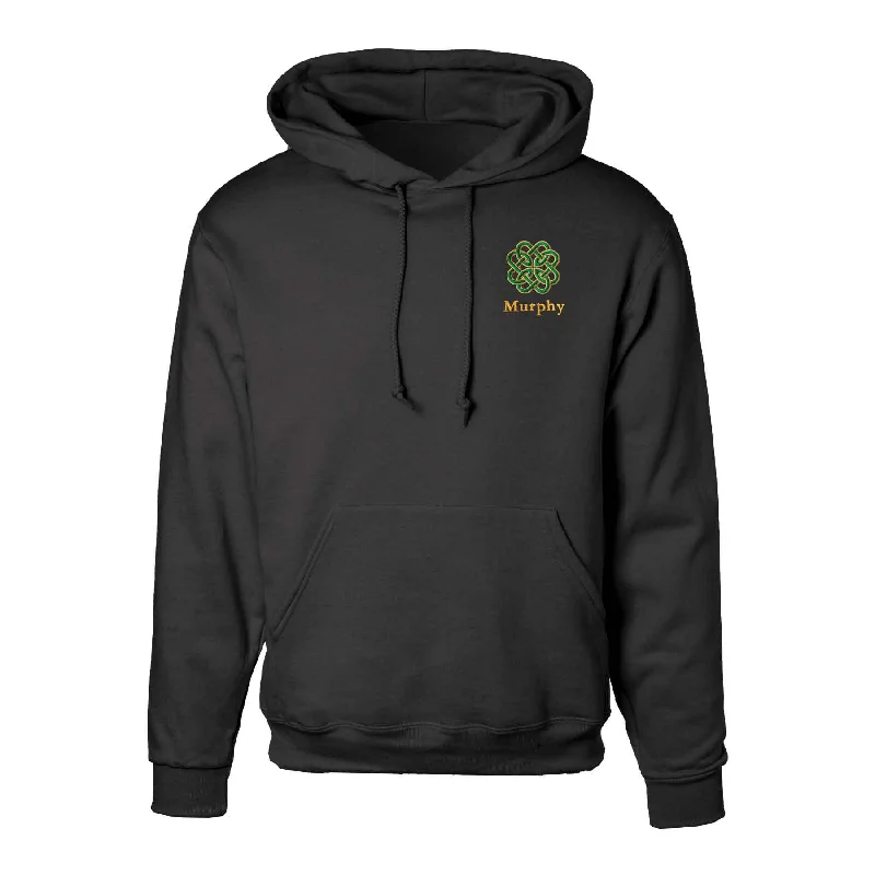 Price Rollback Celtic Clover Knot Embroidered Personalized Hoodie- Black