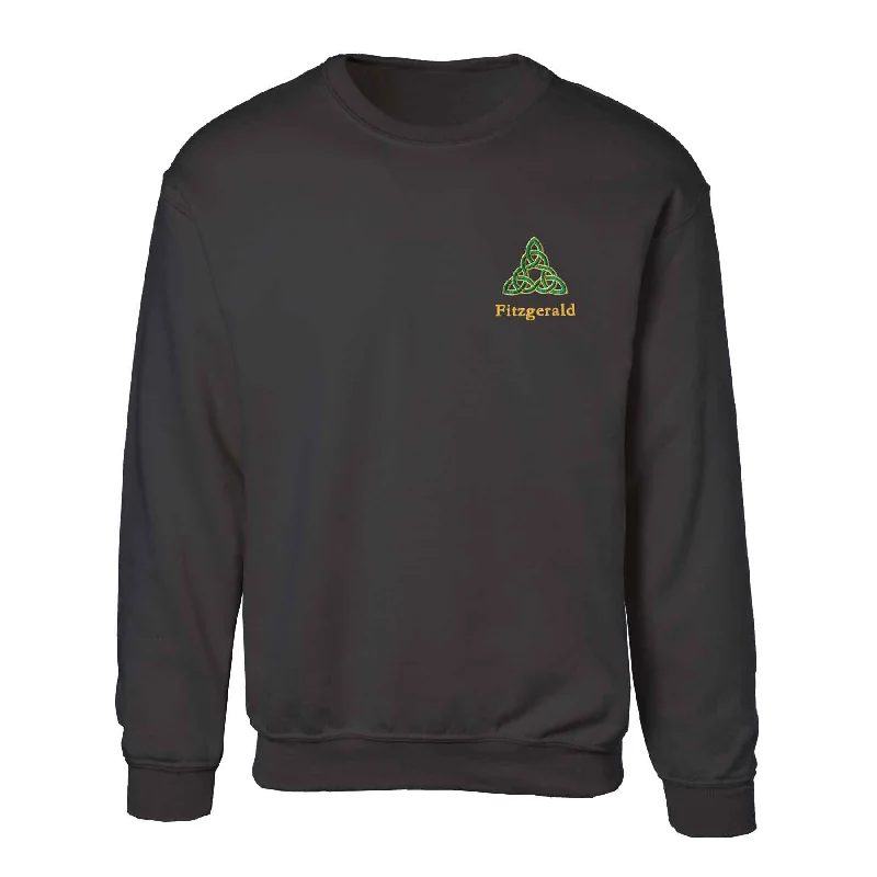 New Deals Celtic Triangle Knot Embroidered Personalized Sweatshirt- Black