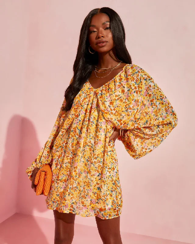 Seasonal Sale Chantelle Floral Chiffon Mini Dress
