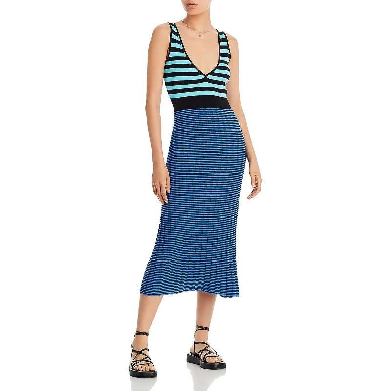 Discount Mania Proenza Schouler Womens Striped Tank Maxi Dress