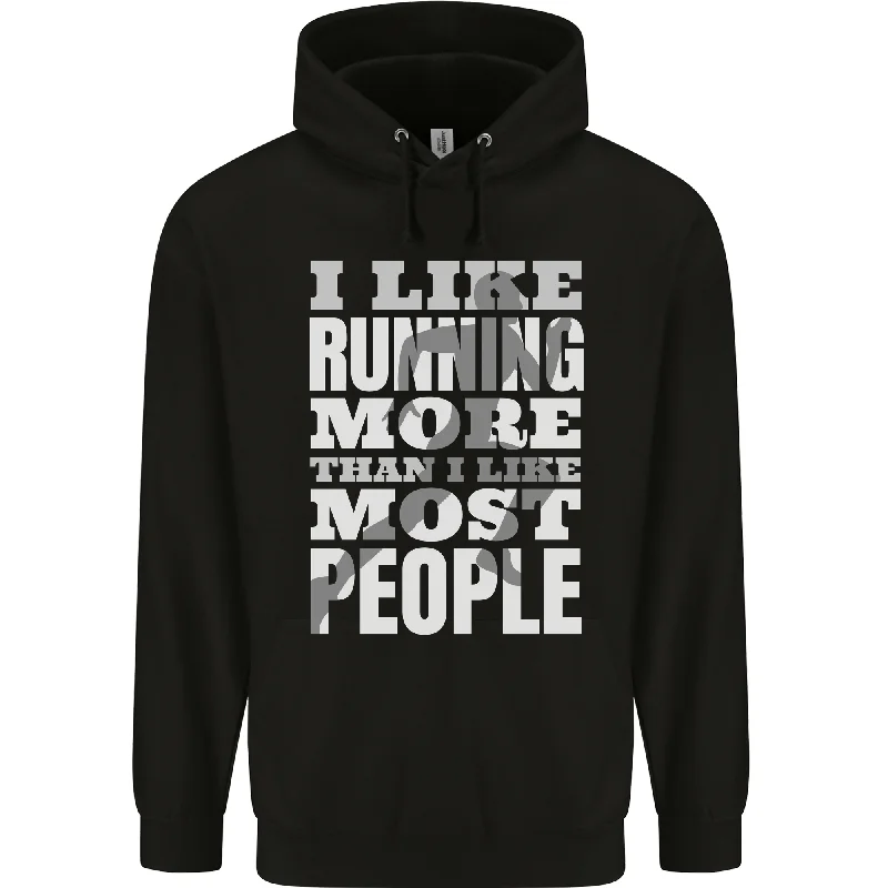 Limited Edition I Like Running Cross Country Marathon Runner Mens 80% Cotton Hoodie