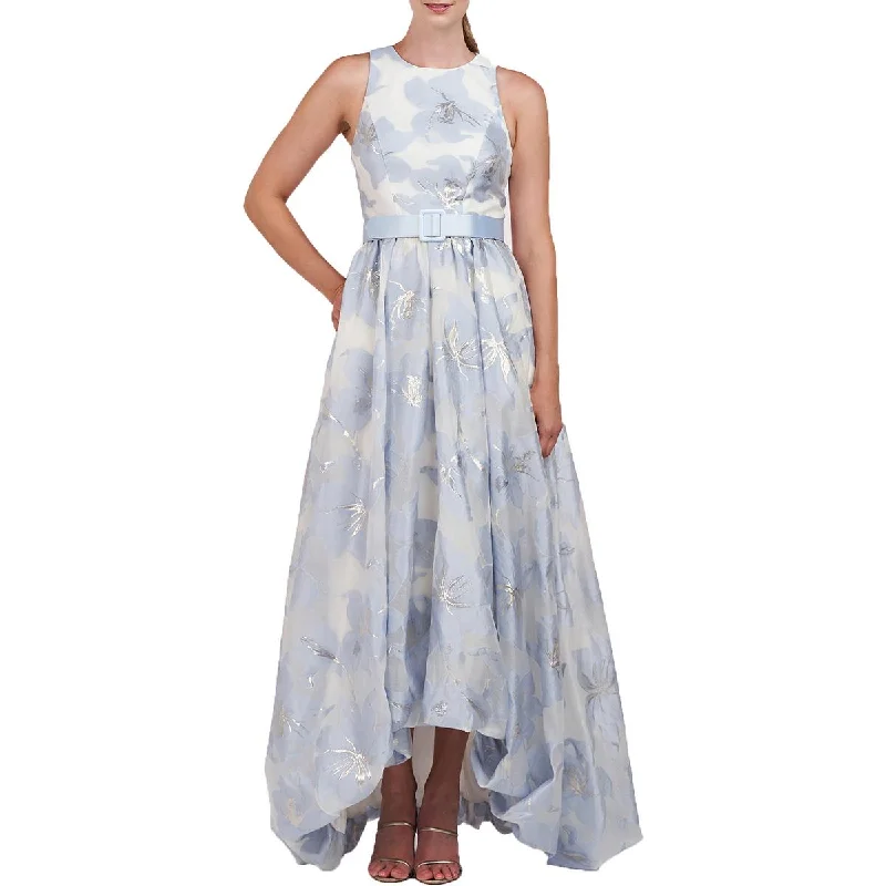 Buy More, Save More Kay Unger New York Womens Metallic Floral Print Evening Dress