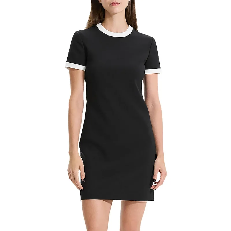 Incredible Offers Theory Womens Short Sleeve Mini Sheath Dress