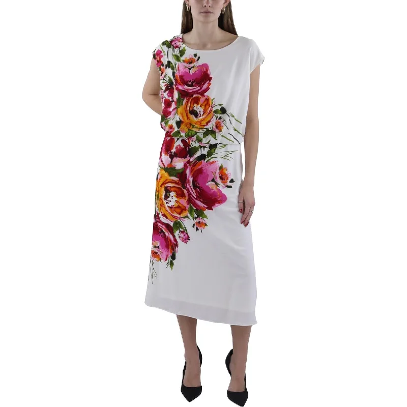 Great Bargains London Times Womens Plus Floral Print Sleeveless Evening Dress