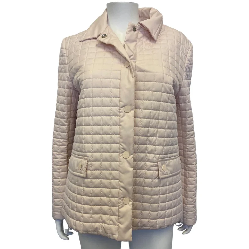 Instant Discount SALVATORE FERRAGAMO Pastel Pink Quilted Jacket (43 - UK 10-12)