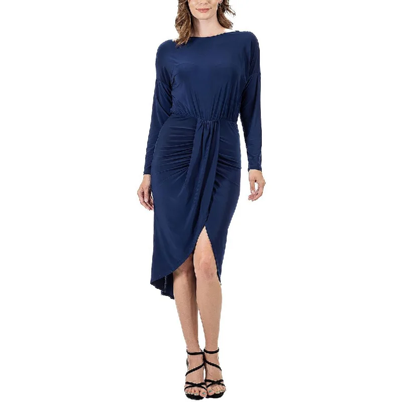 New Markdowns 24seven Comfort Apparel Womens Knit Long Sleeves Midi Dress