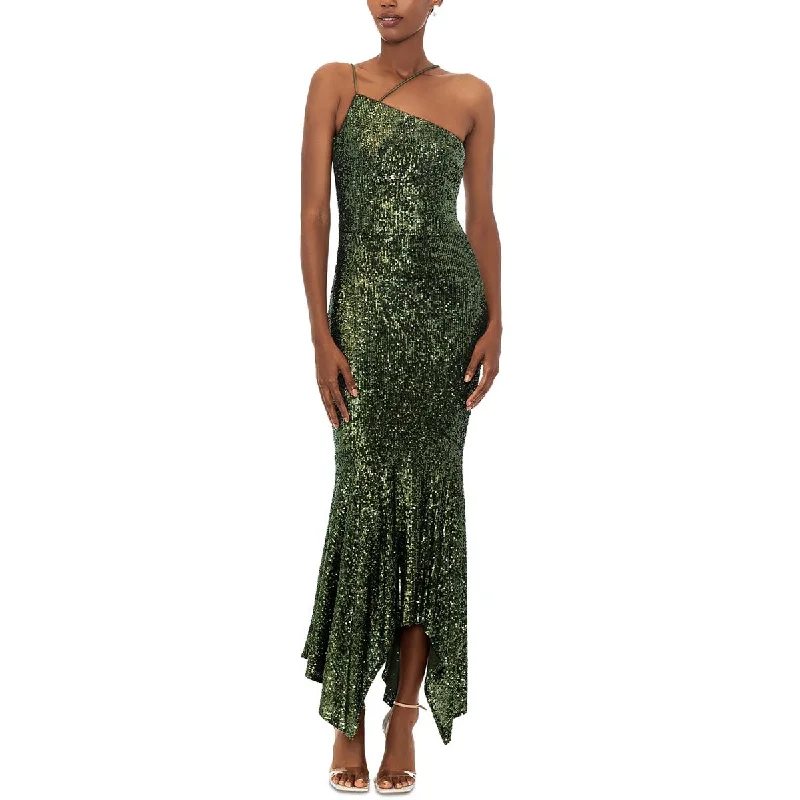 Huge Discounts Xscape Womens Sequined Asymmetric Evening Dress