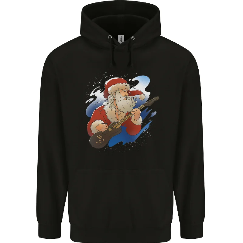 Hurry In Guitar Santa Funny Christmas Rock n Roll Mens 80% Cotton Hoodie