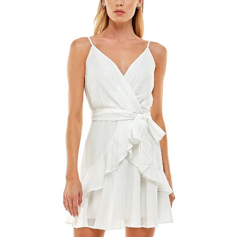 Lowest Prices Trixxi Womens Ruffled Belted Fit & Flare Dress