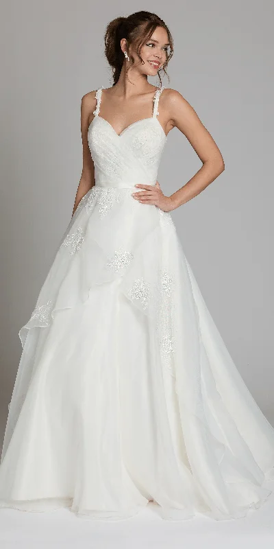 Best Deals Sweetheart Organza Wrap Ballgown with 3D Shoulder Straps