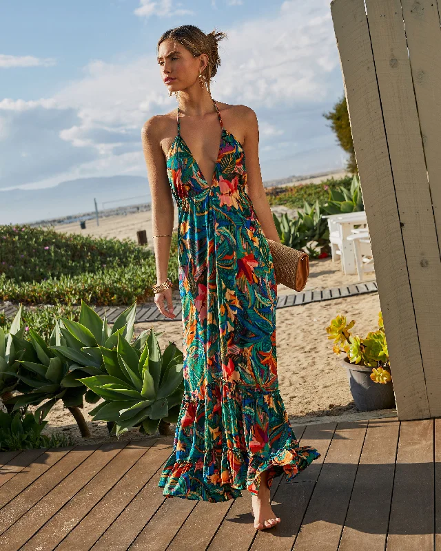 Early Access Ophira Tropical Print Maxi Dress