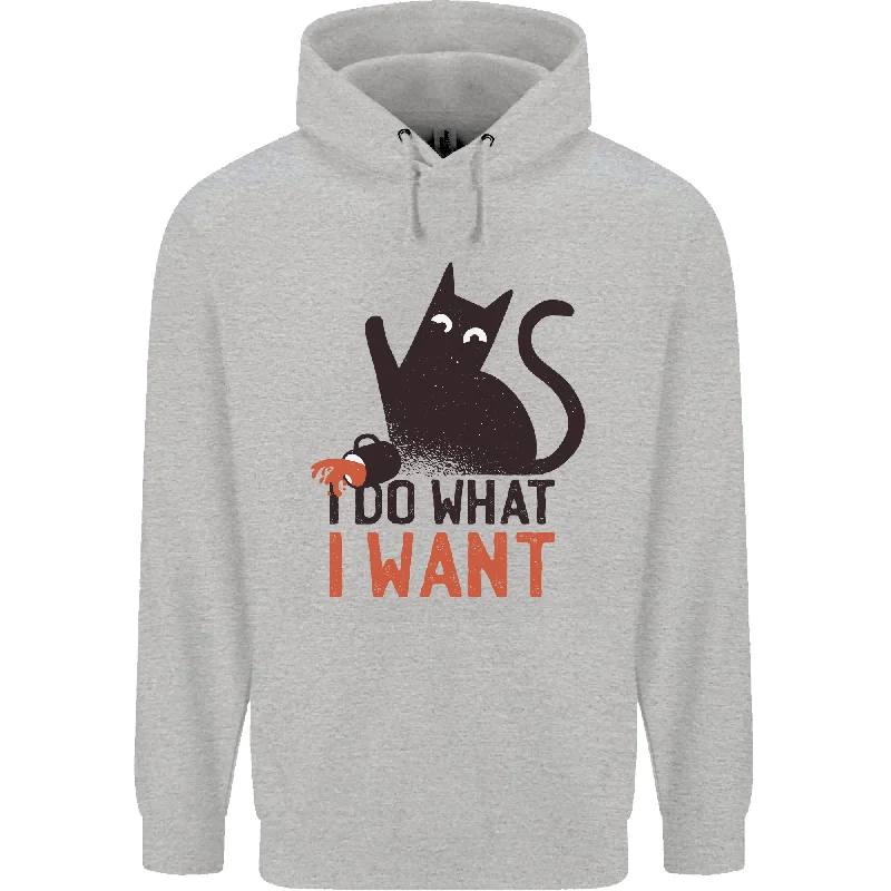 Exclusive Offers I Do What I Want Funny Cat Mens 80% Cotton Hoodie