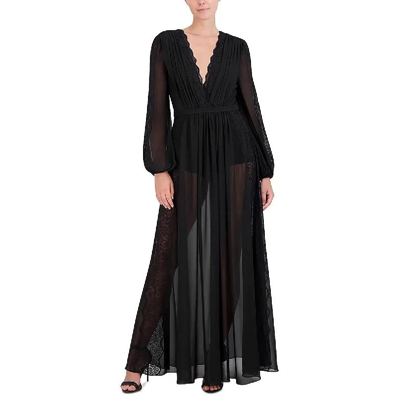 Price Meltdown BCBGMAXAZRIA Womens Full Length Sheer Maxi Dress