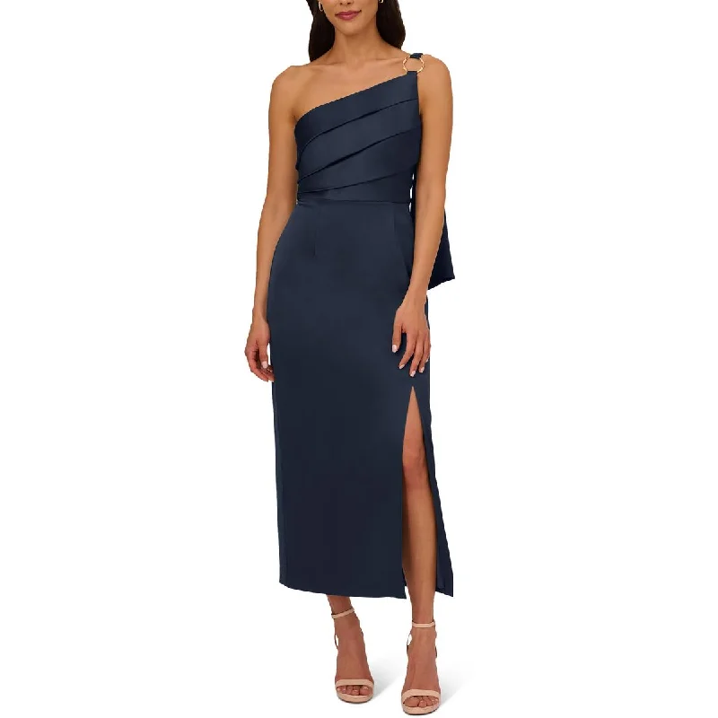 Exclusive Savings Adrianna Papell Womens Satin One Shoulder Evening Dress