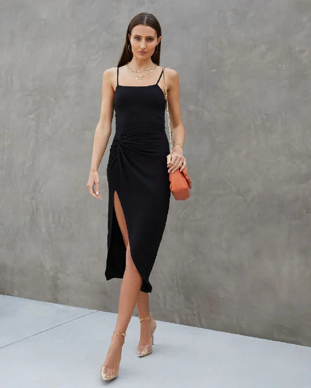 Online Exclusive Adelina Twisted Front Slit Midi Dress