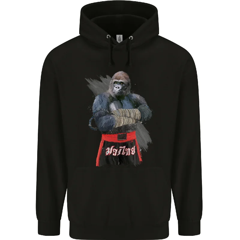 Bonus Savings Gorilla Fighter MMA Martial Arts Muay Thai Mens 80% Cotton Hoodie