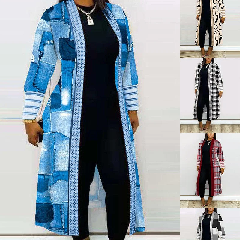Exclusive Access Women Long Sleeve Stitching Loose Commuter Trench Coat