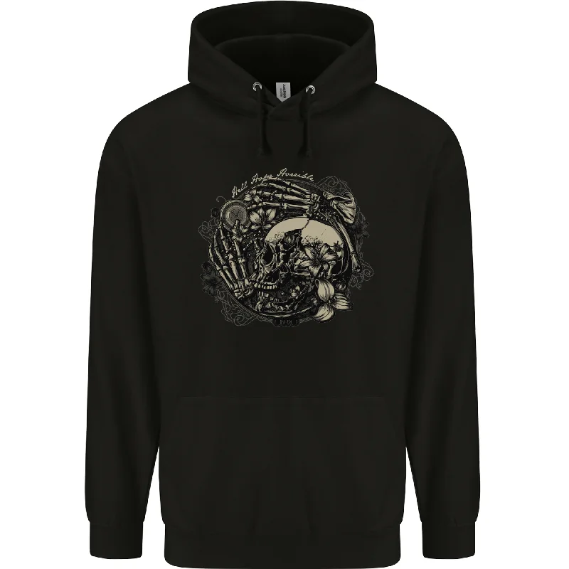New Arrival Hell Hope Horrible Skulls Gothic Biker Mens 80% Cotton Hoodie